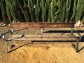 Wooden Seat in a Park Royalty Free Stock Photo