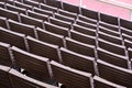 Wooden seats on the tribune of the Helsinki Olympic Stadium