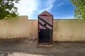 A Wooden security Booth in the street