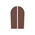 Wooden semicircular shutters for windows. Isolated. Vector. Royalty Free Stock Photo