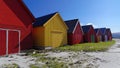 Wooden shacks, Bremanger, Norway Royalty Free Stock Photo