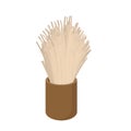 Wooden shaving brush cartoon icon