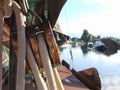 Wooden sheave on sailing vessel