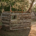 Wooden shelter on polygon