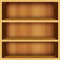 Wooden shelves background