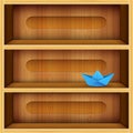 Wooden shelves vector illustration