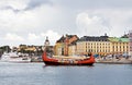 Wooden ship in the centre of Stockholm, Sweden