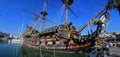 Wooden ship in port of Genova