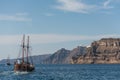 Wooden ship on the sea