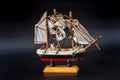 Wooden ship toy model, isolated Royalty Free Stock Photo