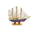 Wooden ship toy model isolated Royalty Free Stock Photo