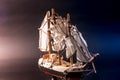 Wooden ship toy model, isolated Royalty Free Stock Photo