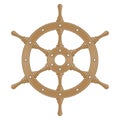 Wooden ship wheel.