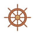 Wooden ship wheel vector illustration isolated on white background Royalty Free Stock Photo