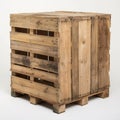 Wooden Shipping Crate on White Background Royalty Free Stock Photo