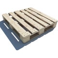 Wooden shipping pallet on a white background with shadow wooden pallet timber Royalty Free Stock Photo