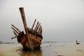 Wooden shipwreck Royalty Free Stock Photo