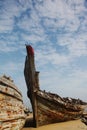 Wooden shipwreck Royalty Free Stock Photo