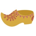 Wooden shoe flat color illustration on white