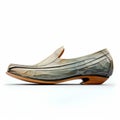 Sleek Carved Metal Shoe With Solarization Effect - Digital Illustration Royalty Free Stock Photo