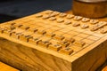 Wooden shogi board and pieces Royalty Free Stock Photo