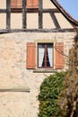 A wooden Shutter on a half-timbered House Royalty Free Stock Photo