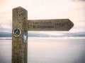 Wooden Pembrokeshire Coast Path Sign Royalty Free Stock Photo