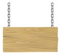 Wooden sign on chains illustration Royalty Free Stock Photo