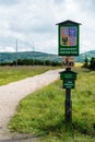 The wooden sign informs of Giant Mountains National Park Royalty Free Stock Photo