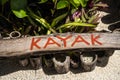 Wooden Sign for Kayak Watersports users