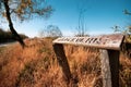 Wooden sign in nature. Royalty Free Stock Photo