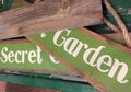 Wooden sign secret garden Royalty Free Stock Photo