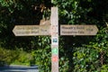 Signpost to the LLangollen Wharf and the Horseshoe Falls