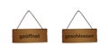 wooden sign with text open and closed Royalty Free Stock Photo