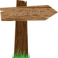 Wooden road sign