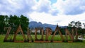 Wooden sign `Zakopane` - Zakopane, Poland, Rowien Krupowa park