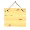 Wooden signboard hanging on a nail Royalty Free Stock Photo