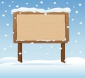 Wooden signboard in snow 3 Royalty Free Stock Photo