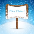 Wooden signboard in snow Royalty Free Stock Photo