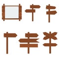 Wooden signboards, wood arrow sign set