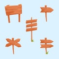 Wooden signboards and wood plank set