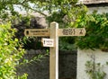 Wooden signpost along the Thames Path