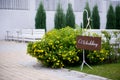 Signpost with the inscription wedding