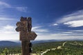 Wooden signpost in the mountains - Szrenica