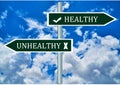 Healthy versus Unhealthy messages, Healthy Lifestyle conceptual image Royalty Free Stock Photo