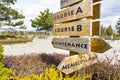 Wooden signs at the golf course outdoor Royalty Free Stock Photo