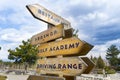 Wooden signs at the golf course Royalty Free Stock Photo