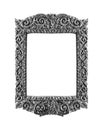 Wooden Silver frame vintage isolated background.