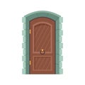 Wooden simple old castle doors Royalty Free Stock Photo