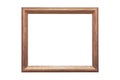 Wooden simple old photo frame white background minimalist golden red Royalty Free Stock Photo